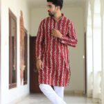 Men's Printed Kurta Set front view