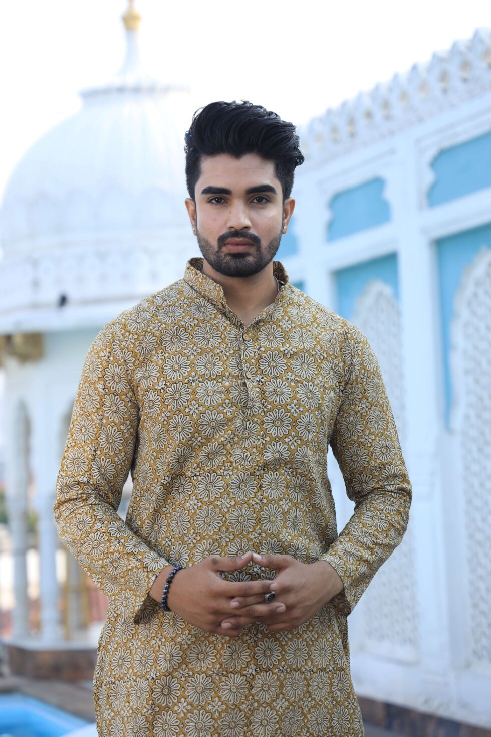 Handcrafted kurta set for men with intricate embroidery