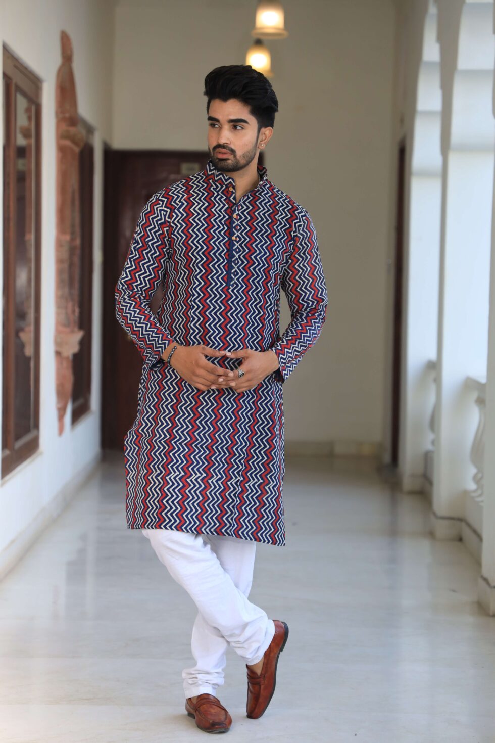 Mens Mehendi Green Kurta